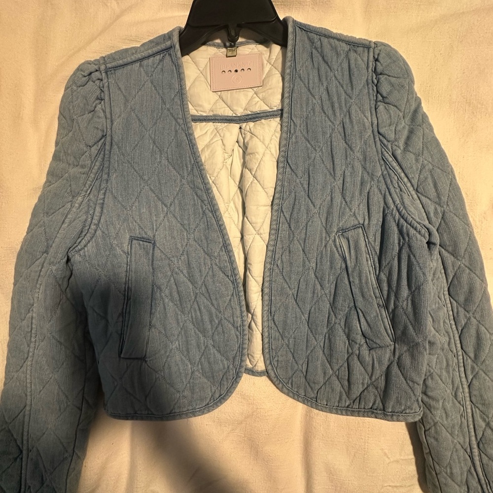 Blank NYC Light Blue Quilted Jean Jacket